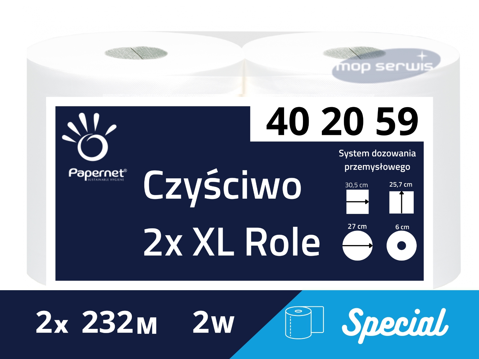 Czyściwo 402059 Papernet 2x Role  232mb na roli Mięsiste Chłonne Opak 2 role